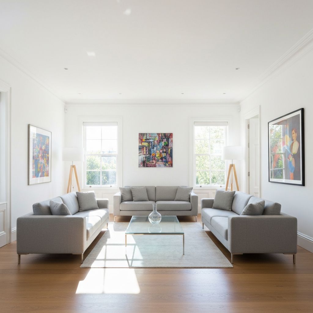 Beautifully painted modern living room interior by Afro Painting, Leeds